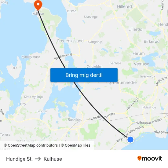 Hundige St. to Kulhuse map
