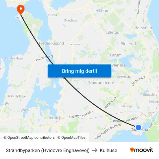 Strandbyparken (Hvidovre Enghavevej) to Kulhuse map