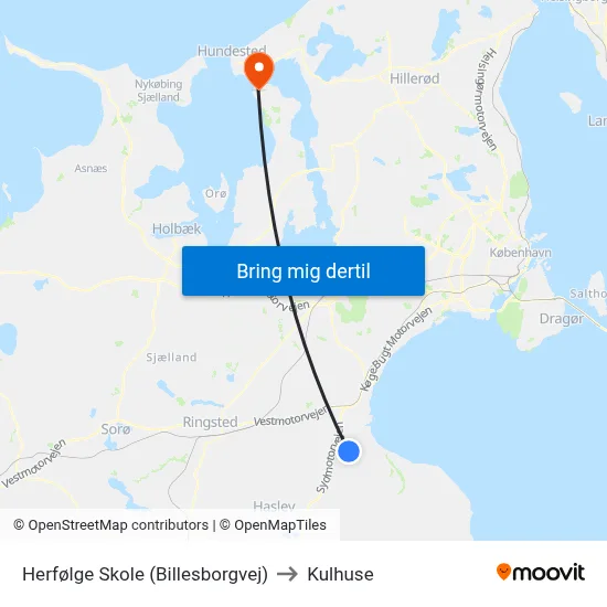 Herfølge Skole (Billesborgvej) to Kulhuse map