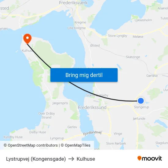 Lystrupvej (Kongensgade) to Kulhuse map