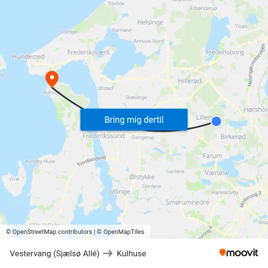Vestervang (Sjælsø Allé) to Kulhuse map