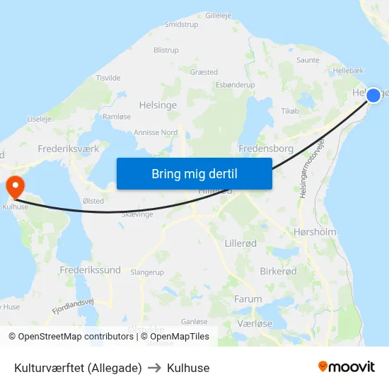Kulturværftet (Allegade) to Kulhuse map