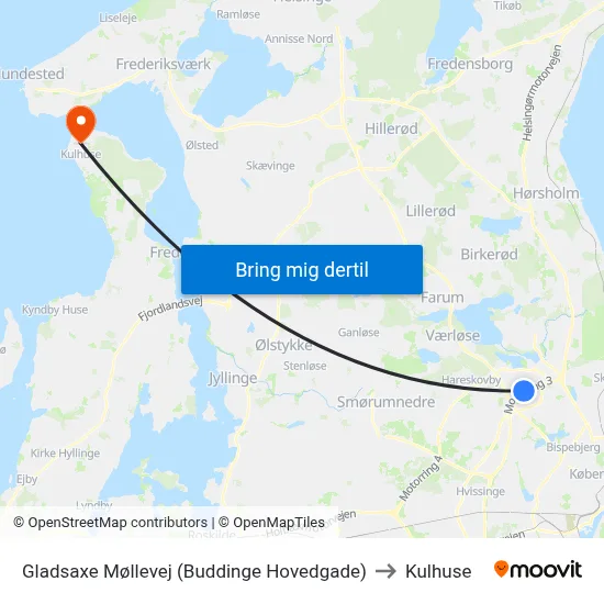 Gladsaxe Møllevej (Buddinge Hovedgade) to Kulhuse map