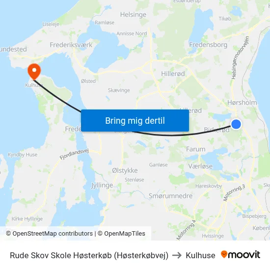Rude Skov Skole Høsterkøb (Høsterkøbvej) to Kulhuse map