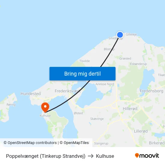 Poppelvænget (Tinkerup Strandvej) to Kulhuse map