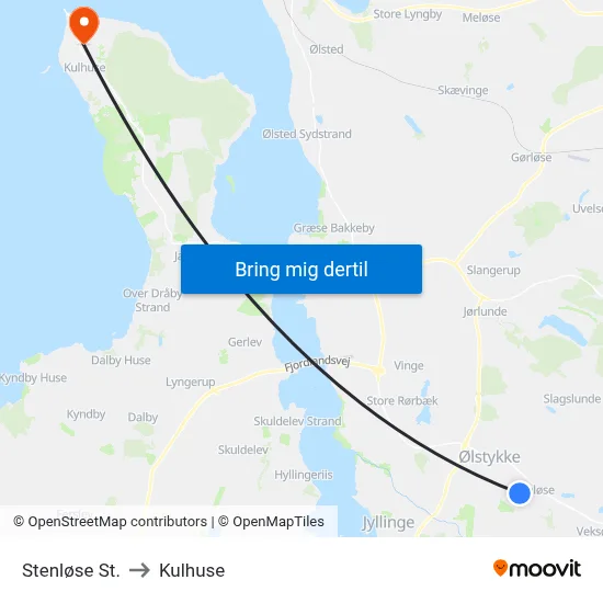 Stenløse St. to Kulhuse map