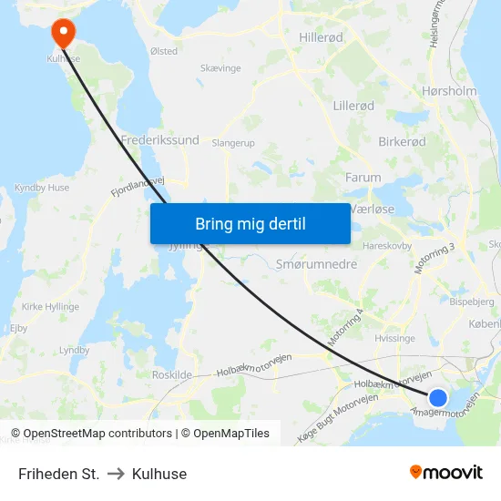 Friheden St. to Kulhuse map