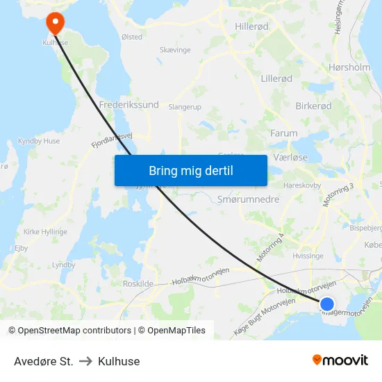 Avedøre St. to Kulhuse map