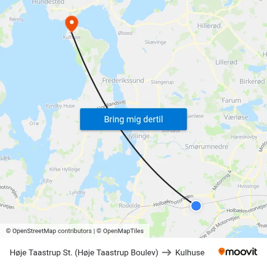 Høje Taastrup St. (Høje Taastrup Boulev) to Kulhuse map