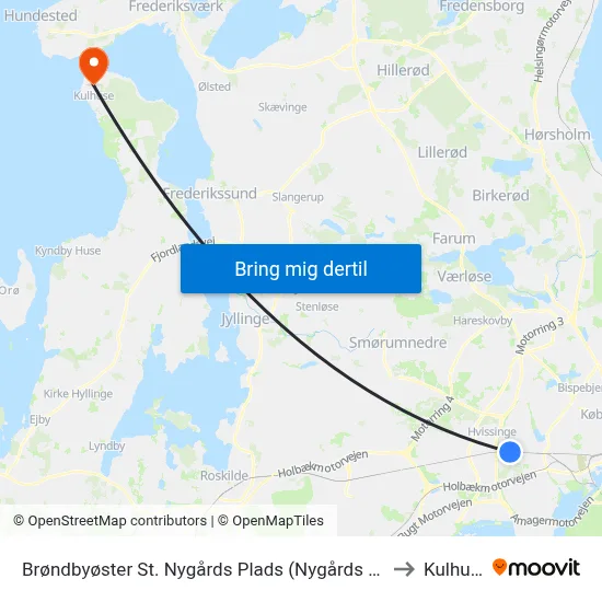 Brøndbyøster St. Nygårds Plads (Nygårds Plads) to Kulhuse map