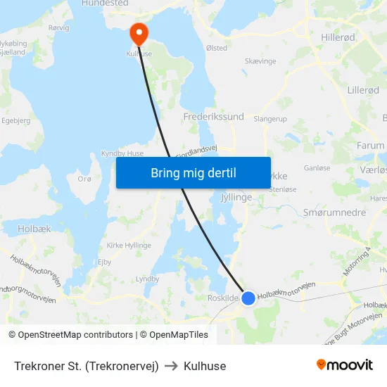 Trekroner St. (Trekronervej) to Kulhuse map