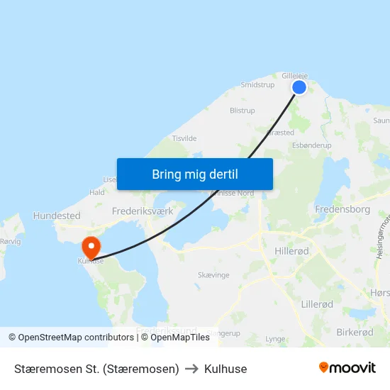 Stæremosen St. (Stæremosen) to Kulhuse map