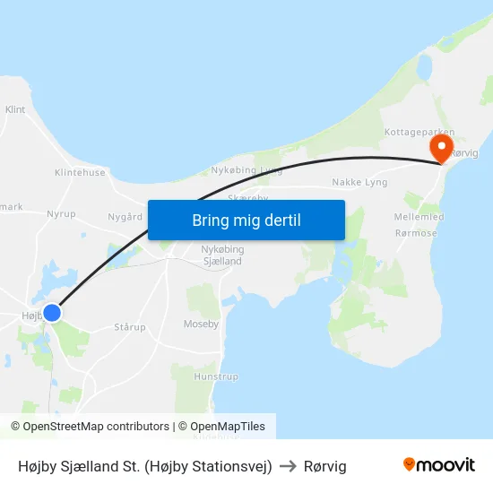 Højby Sjælland St. (Højby Stationsvej) to Rørvig map