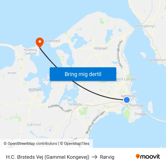 H.C. Ørsteds Vej (Gammel Kongevej) to Rørvig map