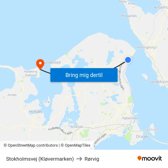 Stokholmsvej (Kløvermarken) to Rørvig map
