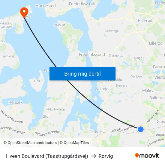 Hveen Boulevard (Taastrupgårdsvej) to Rørvig map