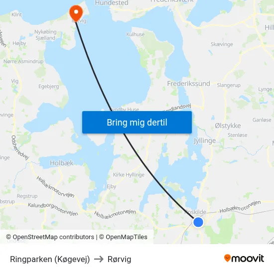 Ringparken (Køgevej) to Rørvig map