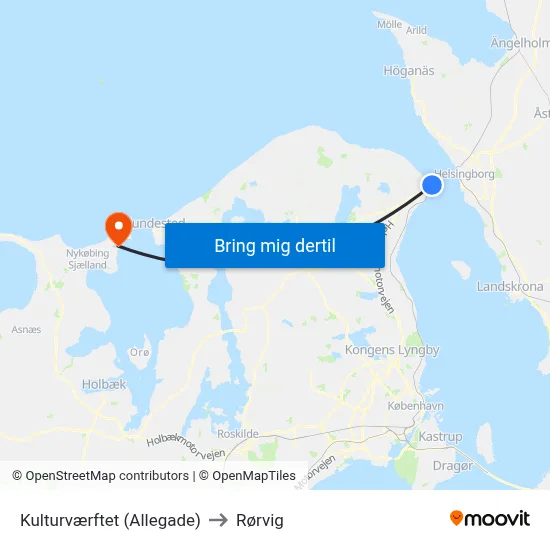 Kulturværftet (Allegade) to Rørvig map