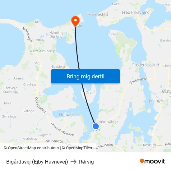 Bigårdsvej (Ejby Havnevej) to Rørvig map