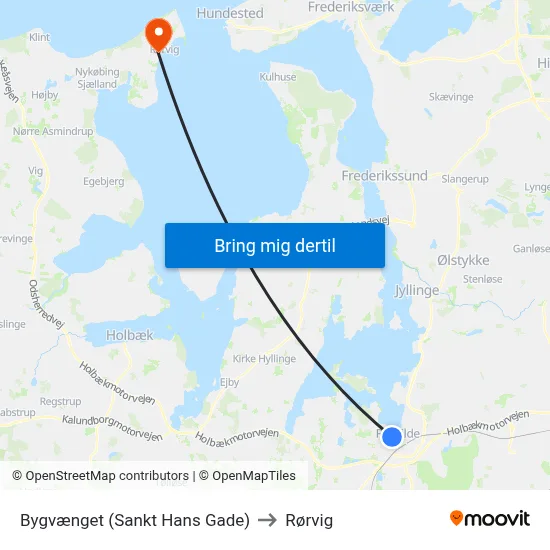Bygvænget (Sankt Hans Gade) to Rørvig map