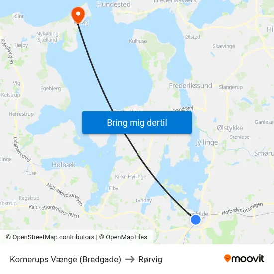 Kornerups Vænge (Bredgade) to Rørvig map