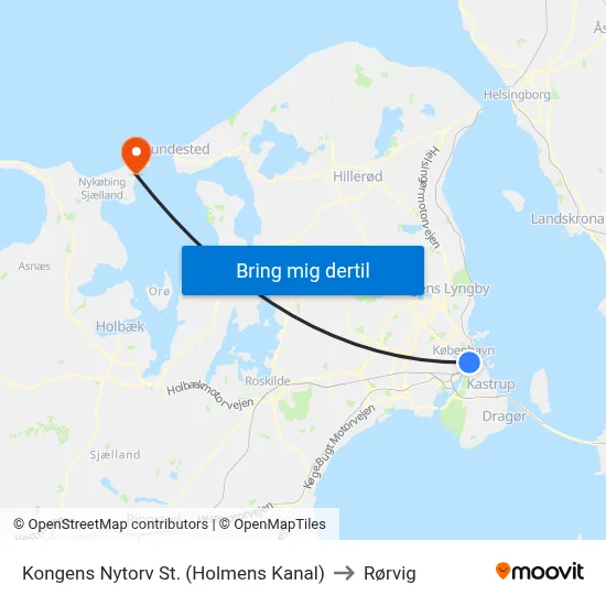Kongens Nytorv St. (Holmens Kanal) to Rørvig map