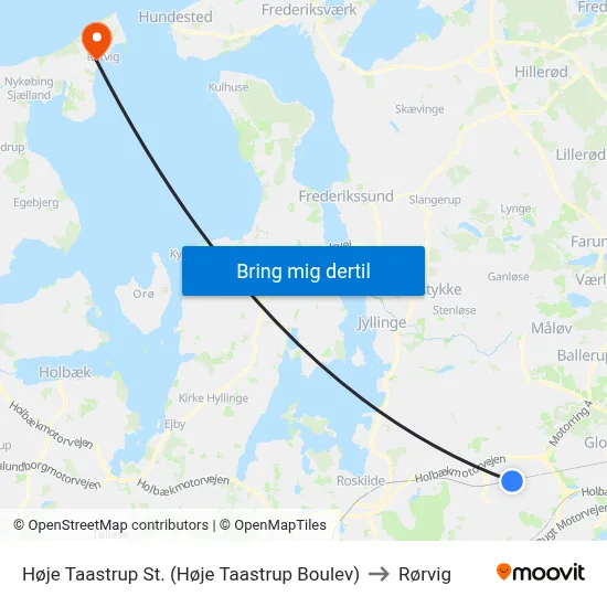 Høje Taastrup St. (Høje Taastrup Boulev) to Rørvig map