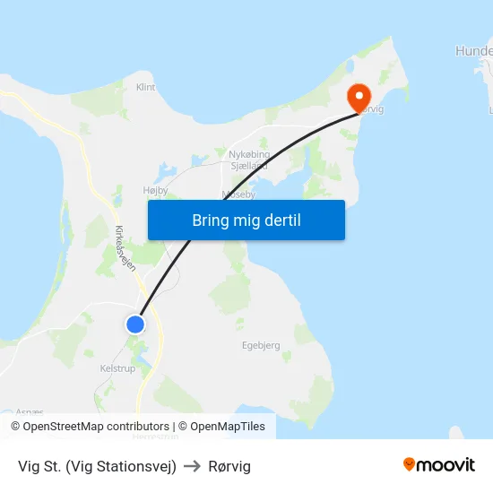 Vig St. (Vig Stationsvej) to Rørvig map