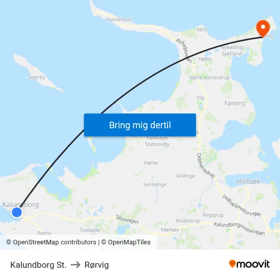 Kalundborg St. to Rørvig map