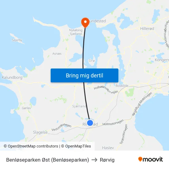 Benløseparken Øst (Benløseparken) to Rørvig map