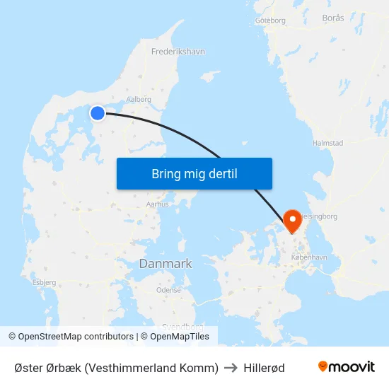 Øster Ørbæk (Vesthimmerland Komm) to Hillerød map
