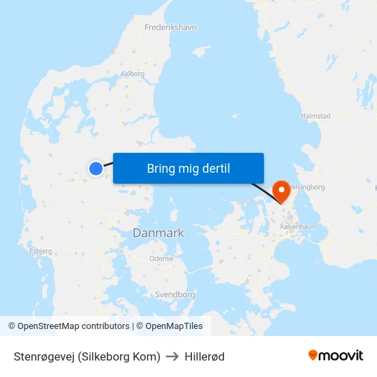 Stenrøgevej (Silkeborg Kom) to Hillerød map