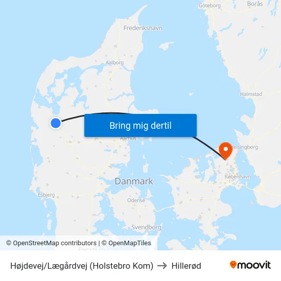 Højdevej/Lægårdvej (Holstebro Kom) to Hillerød map