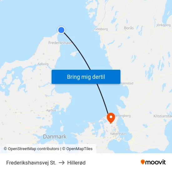 Frederikshavnsvej St. to Hillerød map
