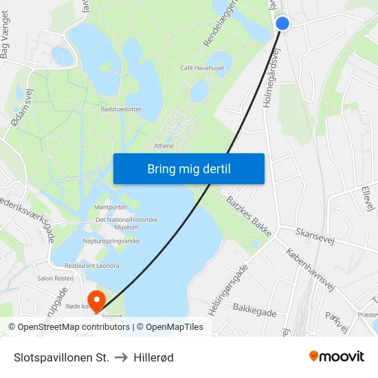 Slotspavillonen St. to Hillerød map