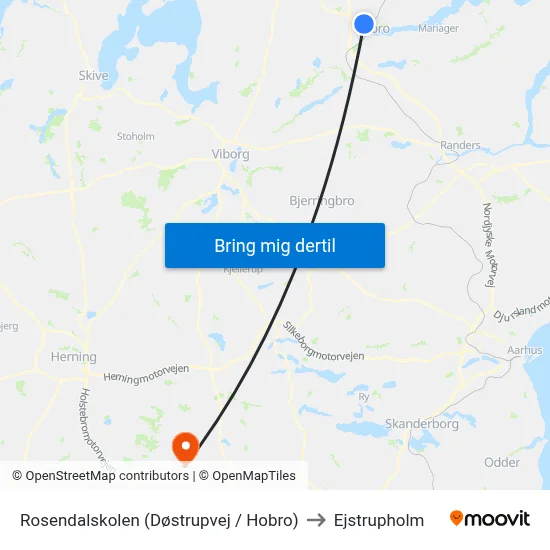 Rosendalskolen (Døstrupvej / Hobro) to Ejstrupholm map