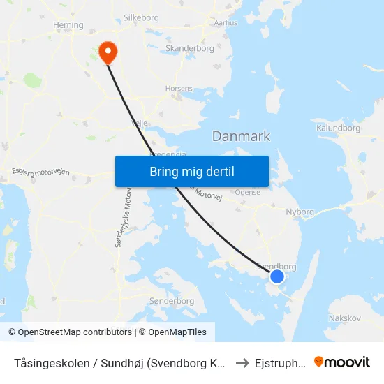 Tåsingeskolen / Sundhøj (Svendborg Kommune) to Ejstrupholm map