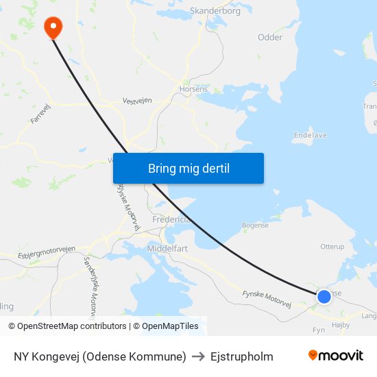 NY Kongevej (Odense Kommune) to Ejstrupholm map