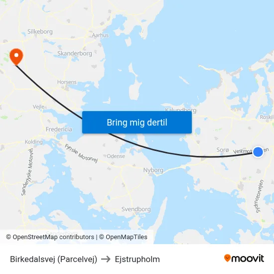 Birkedalsvej (Parcelvej) to Ejstrupholm map