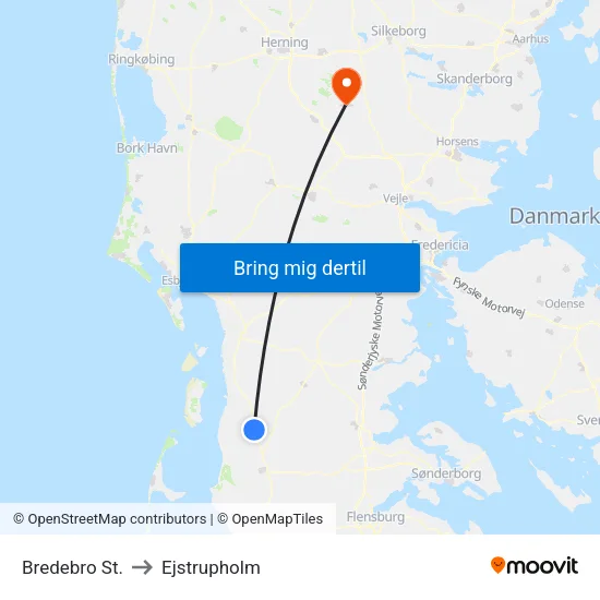 Bredebro St. to Ejstrupholm map