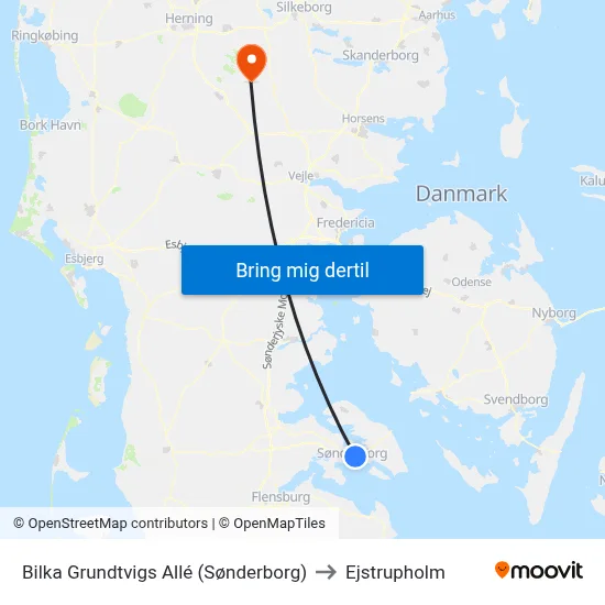 Bilka Grundtvigs Allé (Sønderborg) to Ejstrupholm map