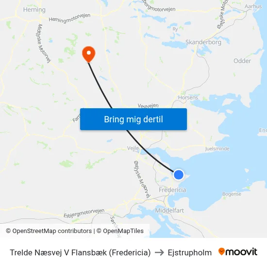 Trelde Næsvej V Flansbæk (Fredericia) to Ejstrupholm map