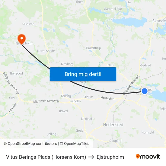 Vitus Berings Plads (Horsens Kom) to Ejstrupholm map