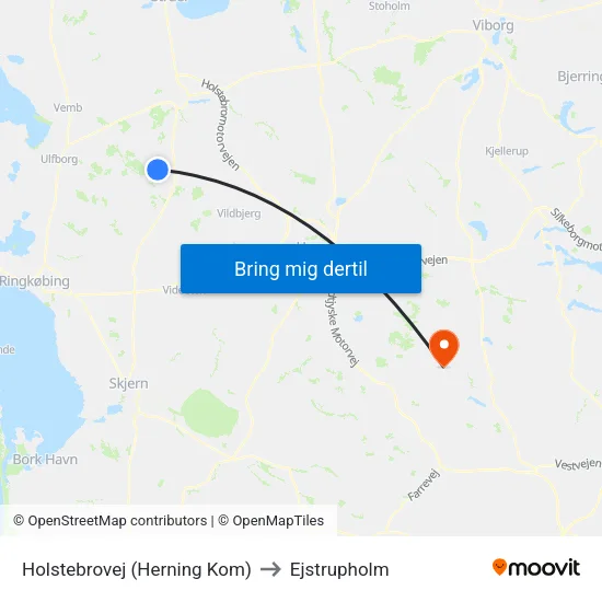 Holstebrovej (Herning Kom) to Ejstrupholm map