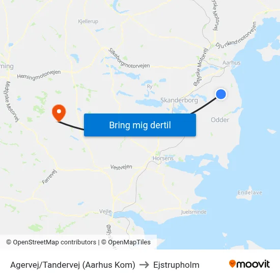 Agervej/Tandervej (Aarhus Kom) to Ejstrupholm map