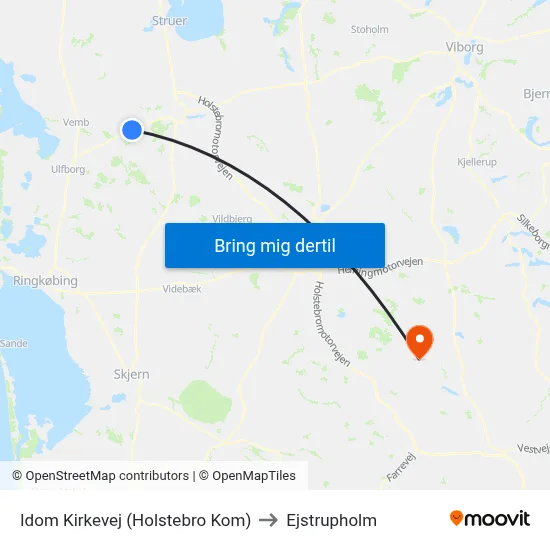 Idom Kirkevej (Holstebro Kom) to Ejstrupholm map