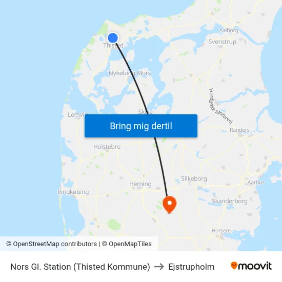Nors Gl. Station (Thisted Kommune) to Ejstrupholm map