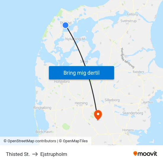 Thisted St. to Ejstrupholm map