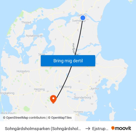 Sohngårdsholmsparken (Sohngårdsholmsvej / Aalborg) to Ejstrupholm map