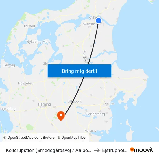 Kollerupstien (Smedegårdsvej / Aalborg) to Ejstrupholm map